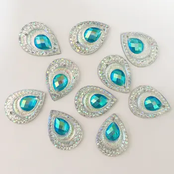 DIY 40PCS 13mm*18mm AB Resin Peacock Drop Flatback Rhinestone Wedding 2 Hole Crafts R357
DIY 40PCS 13mm*18mm AB Resin Peacock Drop Flatback Rhinestone Wedding 2 Hole Crafts R357