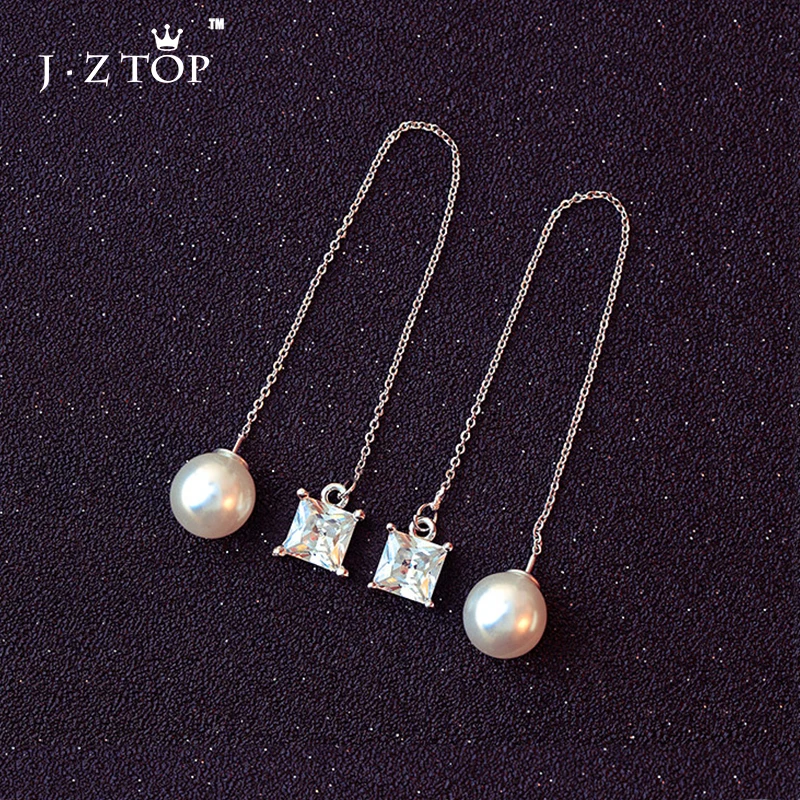 New Imitation Pearl Zircon Rhinestone Crystal Drop Earrings Metal Chain Tassel Long Earrings Ear Line For Women Perolas Brincos
New Imitation Pearl Zircon Rhinestone Crystal Drop Earrings Metal Chain Tassel Long Earrings Ear Line For Women Perolas Brincos