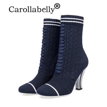 Carollabelly Women Knitted boots New Fashion shoes 2019 Autumn Winter Round toe Wool boots for woman Hoof heels
Carollabelly Women Knitted boots New Fashion shoes 2019 Autumn Winter Round toe Wool boots for woman Hoof heels