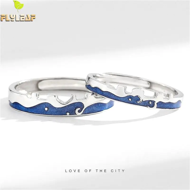 Flyleaf 925 Sterling Silver Lovers' City Starry Sky Enamel Glaze Couple Rings For Women Fashion Fine Jewelry Open Ring Men
Flyleaf 925 Sterling Silver Lovers' City Starry Sky Enamel Glaze Couple Rings For Women Fashion Fine Jewelry Open Ring Men