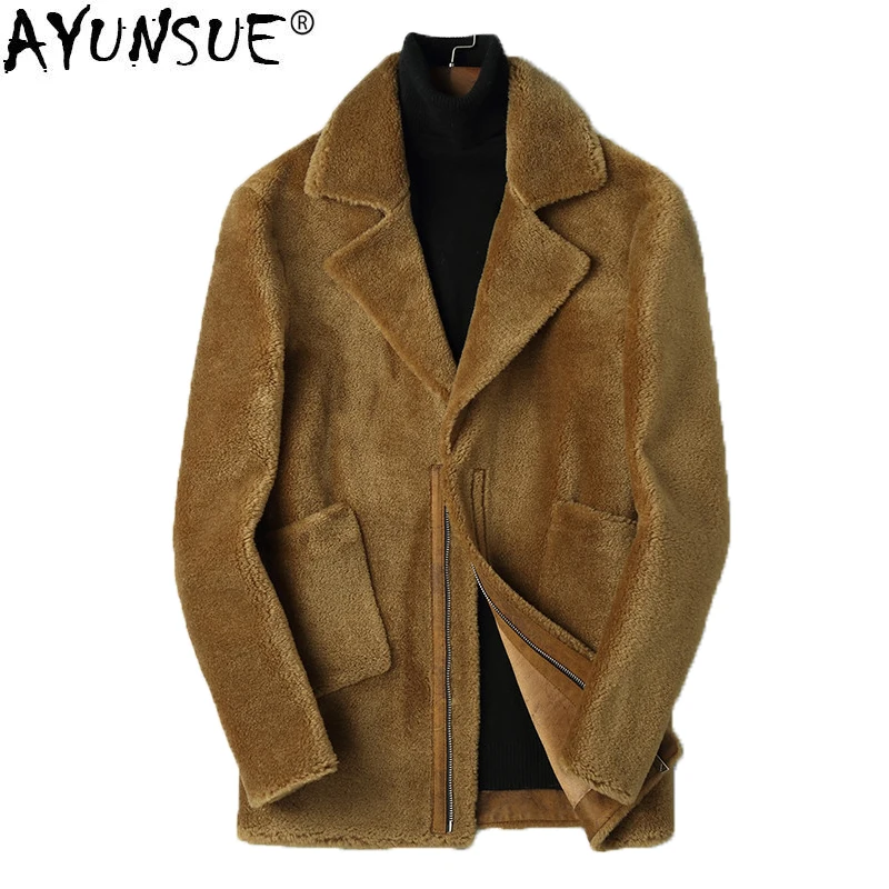 AYUNSUE Autumn Winter Real Fur Coat Men Sheep Shearling Jacket 100% Wool Genuine Fur Coats Short Casual L18-3703 KJ1302
AYUNSUE Autumn Winter Real Fur Coat Men Sheep Shearling Jacket 100% Wool Genuine Fur Coats Short Casual L18-3703 KJ1302