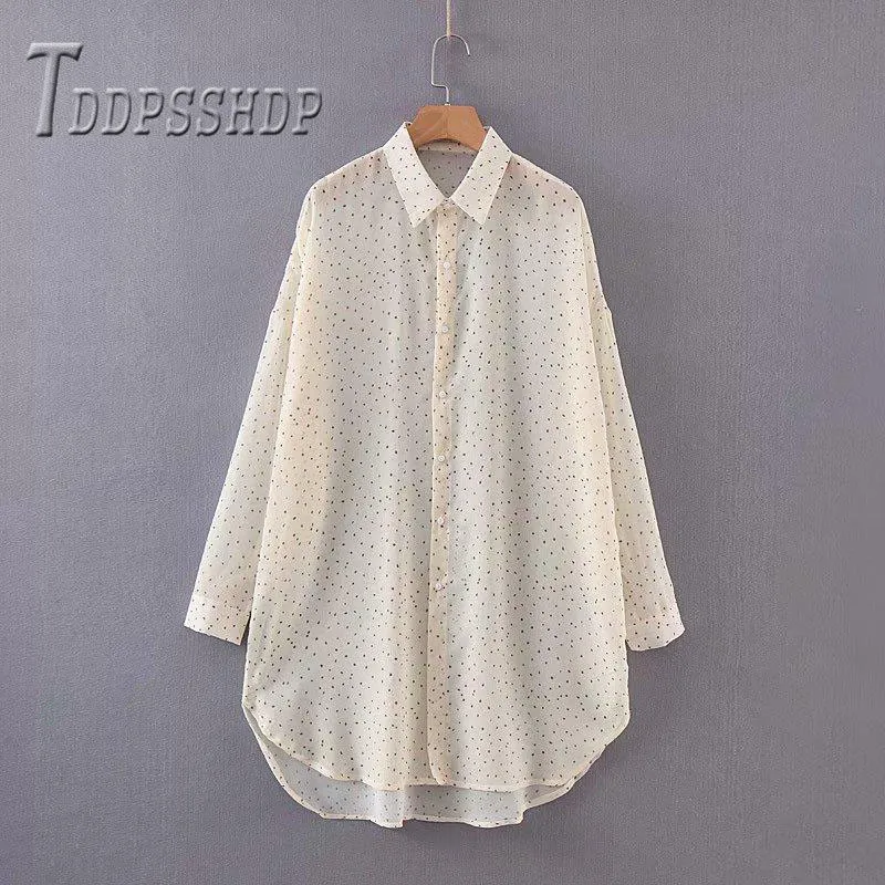 Transparent Little Polka Dot Print Women Blouse 2019 Spring Long Style Female Blouses
Transparent Little Polka Dot Print Women Blouse 2019 Spring Long Style Female Blouses