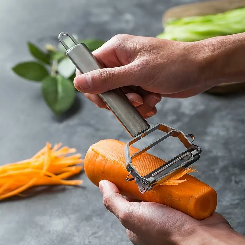 Stainless Steel Julienne Peeler Metal Fruit Vegetable Tools Rotary Sharp Grater Potato Carrot Slicer Cutter Kitchen Gadgets Cooking Accessories (2)
