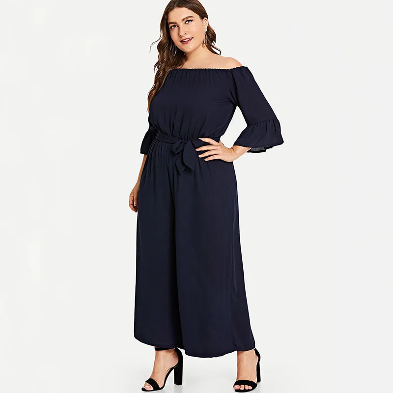 Jumpsuits Plus Size 5XL Cut Out Overlay Jumpsuit Women off should Loose Fitting Romper Summer Lady overalls High Waist pant
Jumpsuits Plus Size 5XL Cut Out Overlay Jumpsuit Women off should Loose Fitting Romper Summer Lady overalls High Waist pant