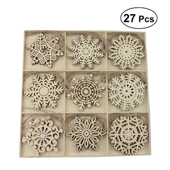27pcs Christmas Wooden Snowflakes Chips Slices Art Craft Small Hanging Decorations Ornaments Embellishments For Christmas Tree
27pcs Christmas Wooden Snowflakes Chips Slices Art Craft Small Hanging Decorations Ornaments Embellishments For Christmas Tree