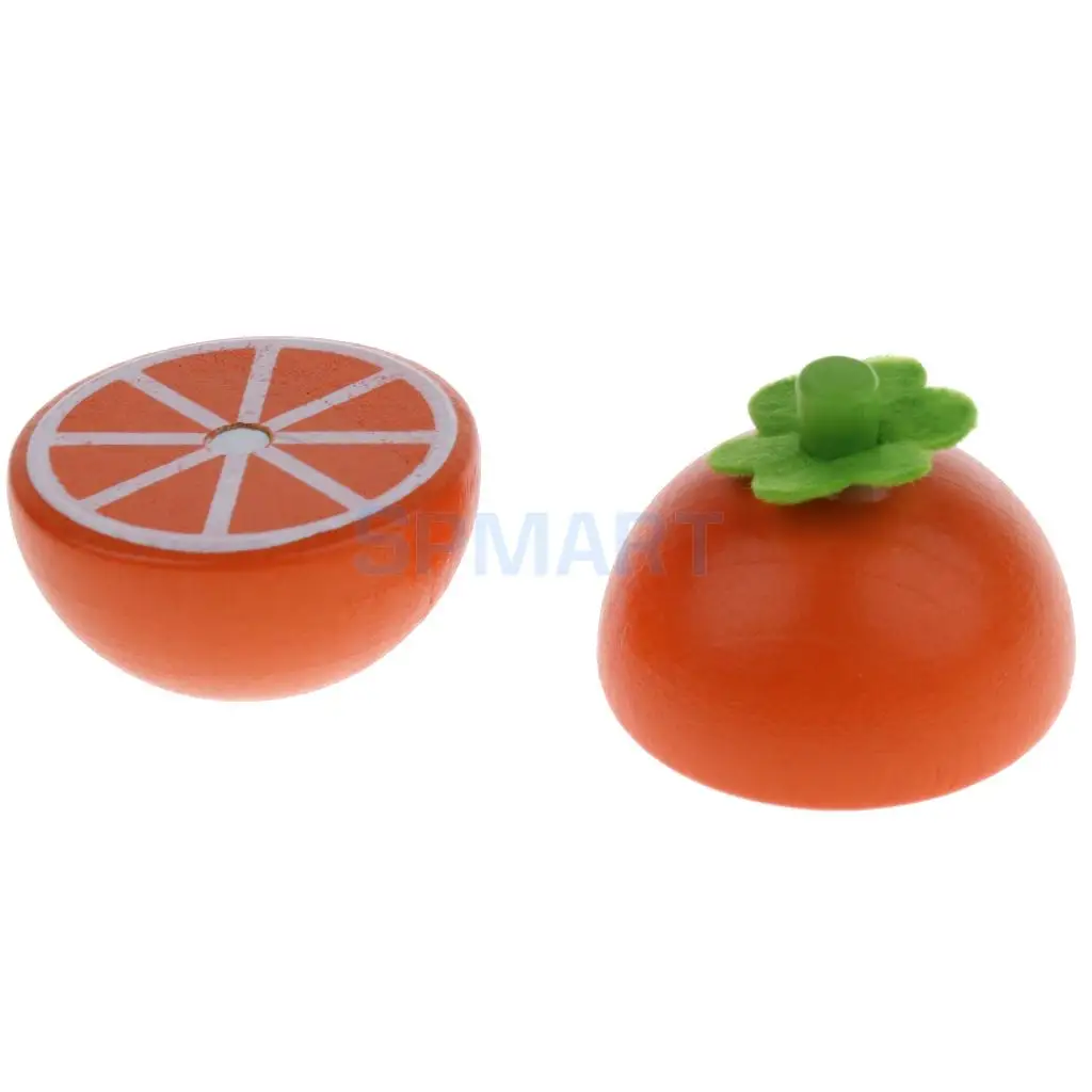 Wooden Magnet Connected Fruits Kitchen Food Bread Cutting Kids Children Toddlers Pretend Play Toy Gift Party Decoration