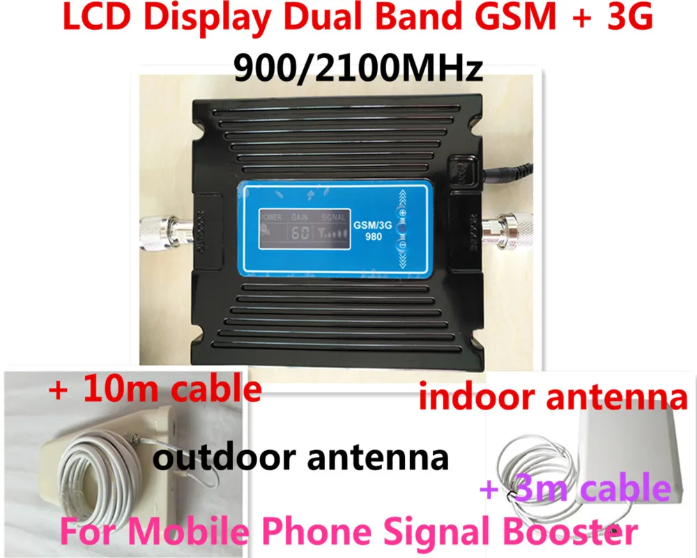 FULL Set Band BOOSTER ! High gain Dual band 2G,3G signal booster KIT GSM 900 3G 2100 SIGNAL repeater amplifier Double signal bar
FULL Set Band BOOSTER ! High gain Dual band 2G,3G signal booster KIT GSM 900 3G 2100 SIGNAL repeater amplifier Double signal bar