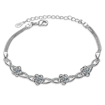 Standard 925 Silver Buckle Jewelry White Zircon Silver Buckle Bracelet Beautiful Women's Wedding Jewelry charm bracelet
Standard 925 Silver Buckle Jewelry White Zircon Silver Buckle Bracelet Beautiful Women's Wedding Jewelry charm bracelet
