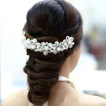 New Korean Hair White Pearl Crystal Bride Headdress By Hand Wedding Dress Accessories Bridal Hair Jewelry 1Pcs
New Korean Hair White Pearl Crystal Bride Headdress By Hand Wedding Dress Accessories Bridal Hair Jewelry 1Pcs