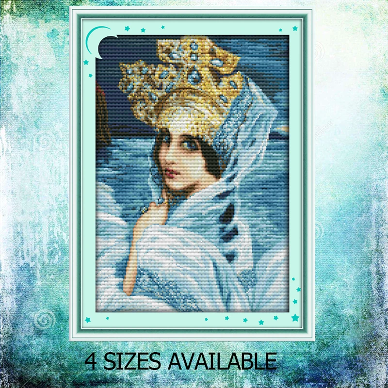 JoySunday chinese cross stitch The Swan Princess blue dress crown embroidery DMC14CT11CT cotton needlework livingroom painting
JoySunday chinese cross stitch The Swan Princess blue dress crown embroidery DMC14CT11CT cotton needlework livingroom painting