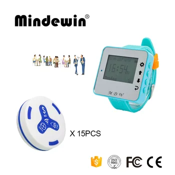 Mindewin 433MHz Wireless Call System 15PCS Table Call Button M-K-3 + 1PCS Watch Pager M-W-1 Reataurant Wireless Pager System
Mindewin 433MHz Wireless Call System 15PCS Table Call Button M-K-3 + 1PCS Watch Pager M-W-1 Reataurant Wireless Pager System
