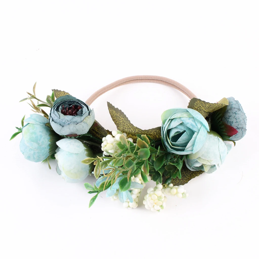 Cute Baby Children Kids Girls Floral Crown Headwear Headband Party Flower Hair Accessory for Travel Party Stage Show Photo Tool