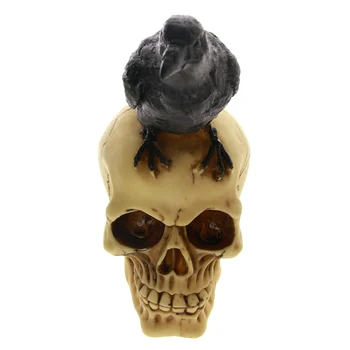 Grim Gothic Perched Raven on Skull Statue Black Bird Crow Skeleton Figurine Statue Model Horror Spirit Statue Omen Of Death
Grim Gothic Perched Raven on Skull Statue Black Bird Crow Skeleton Figurine Statue Model Horror Spirit Statue Omen Of Death