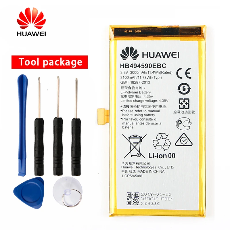 Original Huawei Battery for Huawei Honor 7 Glory PLK-AL10 PLK-TL01H ATH-AL00 3000mAh HB494590EBC 
Original Huawei Battery for Huawei Honor 7 Glory PLK-AL10 PLK-TL01H ATH-AL00 3000mAh HB494590EBC