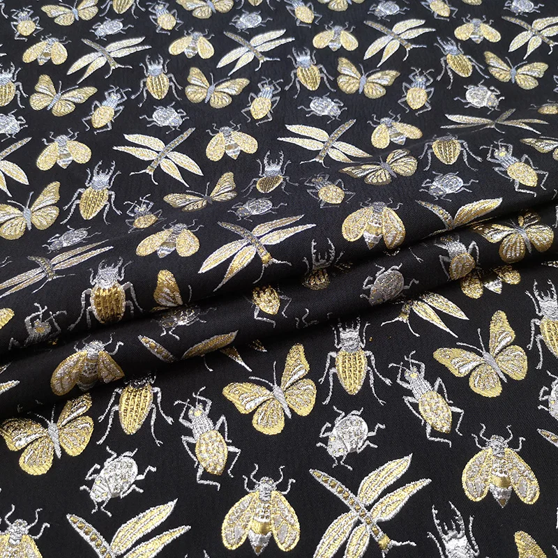 120cm Width Golden Insects Metallic Yarn Dyed Polyester Brocade Jacquard Fabric for Woman Autumn Autumn Dress Coat Sewing-BF073
120cm Width Golden Insects Metallic Yarn Dyed Polyester Brocade Jacquard Fabric for Woman Autumn Autumn Dress Coat Sewing-BF073
