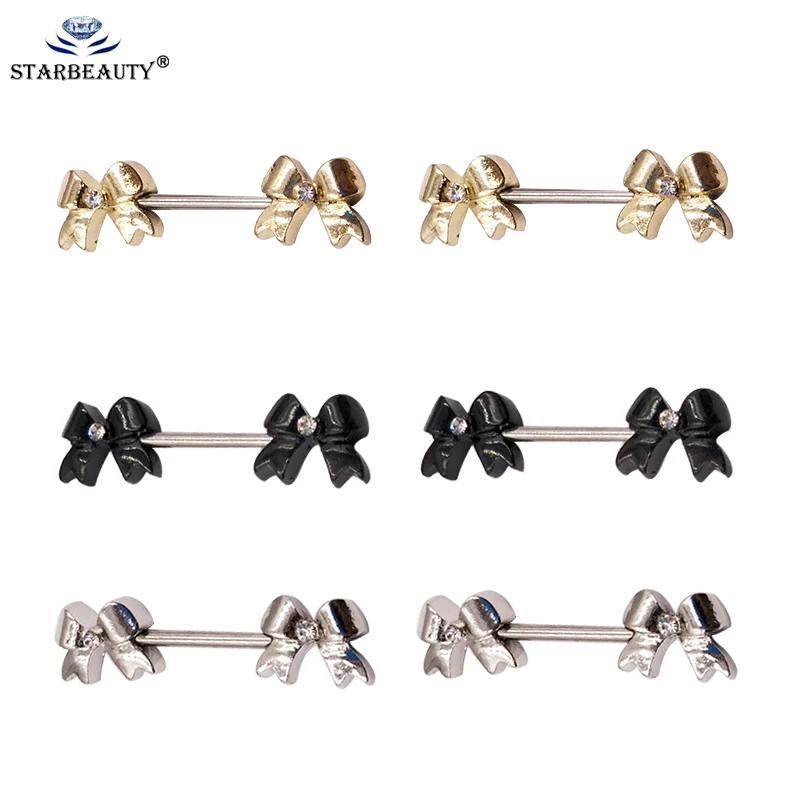 2Pcs New Arrival Gold Color Bow Flower Shape Piercing Shield Bars 14G 316L Surgical Steel Piercing Nipple Piercing for Woman Men
2Pcs New Arrival Gold Color Bow Flower Shape Piercing Shield Bars 14G 316L Surgical Steel Piercing Nipple Piercing for Woman Men