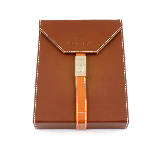 COHIBA Portable Travel Use Wooden Lining Coffee Leather Cigar Humidor With Humidifier
COHIBA Portable Travel Use Wooden Lining Coffee Leather Cigar Humidor With Humidifier