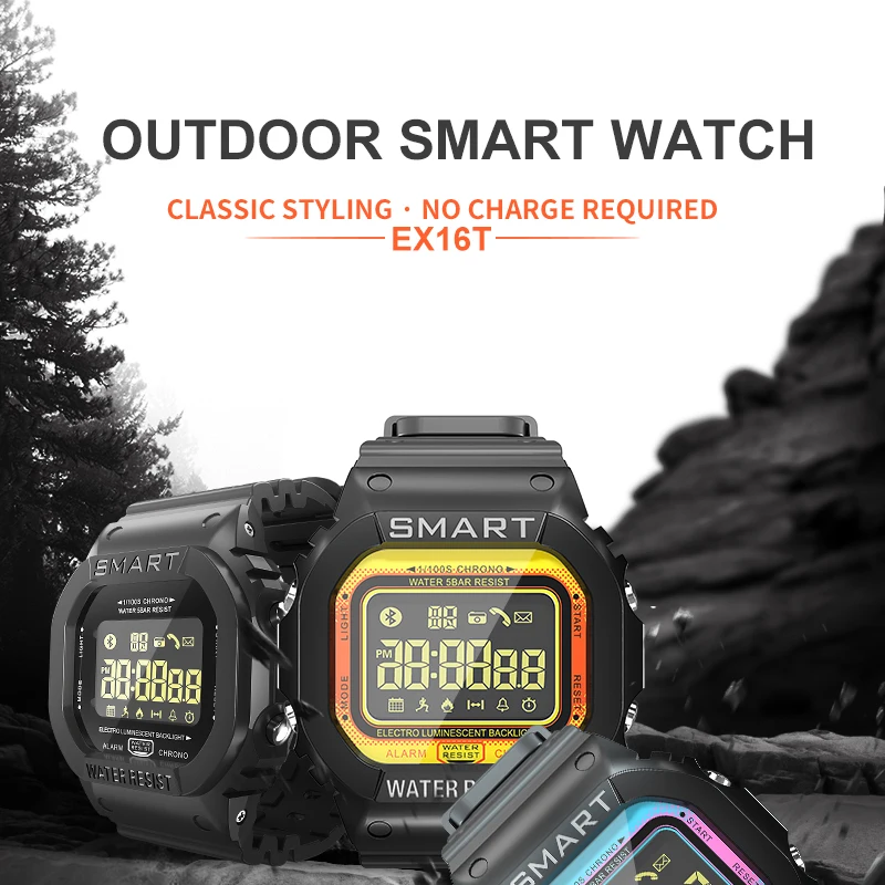 Men Pedometer 5ATM Waterproof 18 Month Standby Bluetooth Remote Control Message Reminder Sport EX16T Smart Watch with Camera
Men Pedometer 5ATM Waterproof 18 Month Standby Bluetooth Remote Control Message Reminder Sport EX16T Smart Watch with Camera