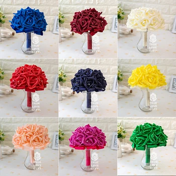 New Design Romantic Rose Flowers Foam Ribbon Crystal Bouquet Artificial Wedding Flowers Bridal Bouquets Bridesmaid Decoration
New Design Romantic Rose Flowers Foam Ribbon Crystal Bouquet Artificial Wedding Flowers Bridal Bouquets Bridesmaid Decoration