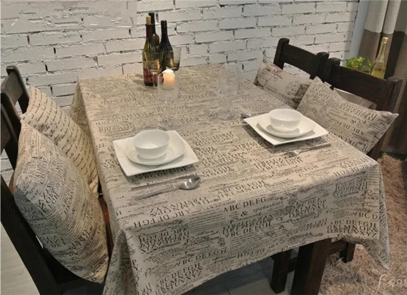 

Letter European Style Linen Cotton Table Cloth Microwave Oven Dust Cover Table Covers Home Textile Square Rectangular Tablecloth