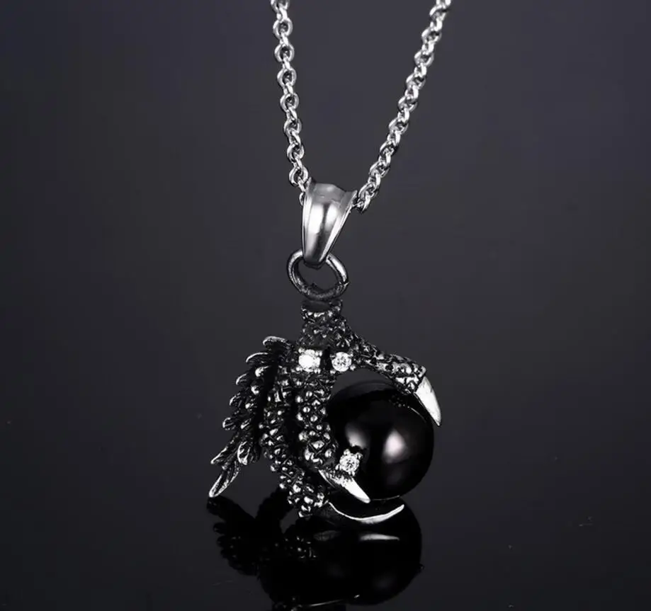 Hot Sale Men's Jewelry Cool Dragon Claw with Rhinestones Pendant Necklace Vintage Punk Style Jewel Ball Necklaces Birthday Gift
Hot Sale Men's Jewelry Cool Dragon Claw with Rhinestones Pendant Necklace Vintage Punk Style Jewel Ball Necklaces Birthday Gift
