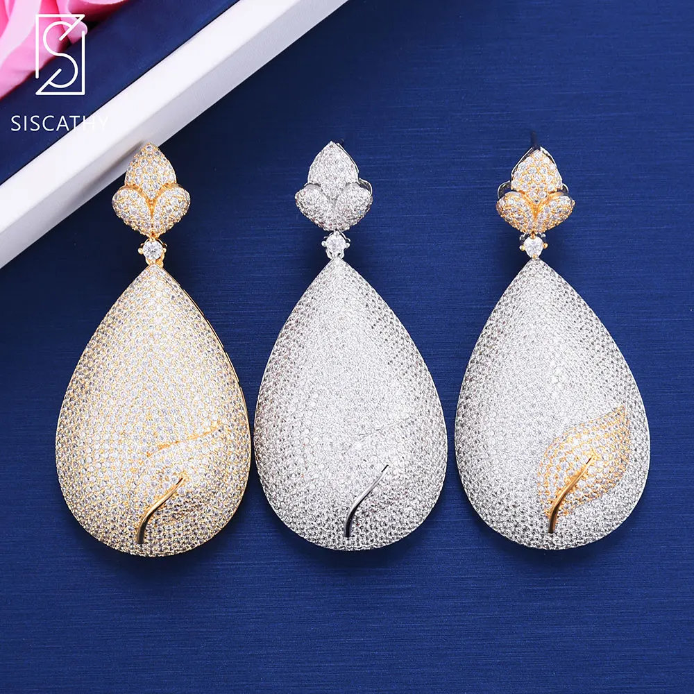 SISCATHY Fashion African Wedding Earrings Teardrop Shape Engagement Cubic Zirconia Drop Dangle Earrings fashion jewelry 2018
SISCATHY Fashion African Wedding Earrings Teardrop Shape Engagement Cubic Zirconia Drop Dangle Earrings fashion jewelry 2018