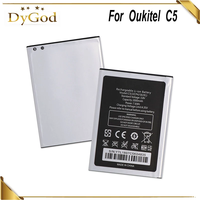 DyGod 3.8V2000mAh for Oukitel C5 Battery High Quality mobile phone Battery High capacit Mobile Accessories phone battery
DyGod 3.8V2000mAh for Oukitel C5 Battery High Quality mobile phone Battery High capacit Mobile Accessories phone battery