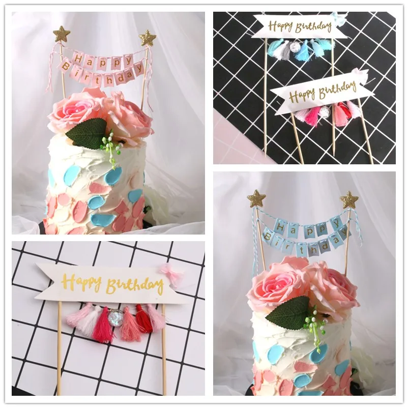 Happy Birthday Cake Topper With Glitter Star Tassel Cupcake Stick Wedding Birthday Party Baking Decoration Baby Shower Supplies
Happy Birthday Cake Topper With Glitter Star Tassel Cupcake Stick Wedding Birthday Party Baking Decoration Baby Shower Supplies