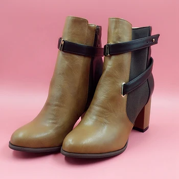 Ankle Fashion Western Style Boots Square High Heels Buckle Decoration Zip Pointed Toe Spring And Autumn Big Size Shoes
Ankle Fashion Western Style Boots Square High Heels Buckle Decoration Zip Pointed Toe Spring And Autumn Big Size Shoes