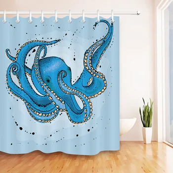 LB Octopus Light Blue Shower Curtains Bathroom Curtain Underwater Watercolor Waterproof Polyester Fabric For Art Bathtub Decor
LB Octopus Light Blue Shower Curtains Bathroom Curtain Underwater Watercolor Waterproof Polyester Fabric For Art Bathtub Decor