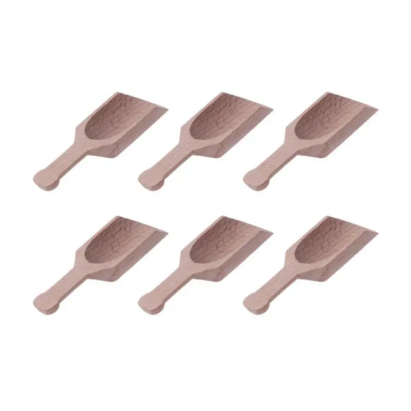 6PCS Creative Small Wooden Spoon Tea Spoon Mini Milk Powder Spoon Coffee Spoon Mini Wooden Spoon for Bath Salt Coffee Milk Spice Candy