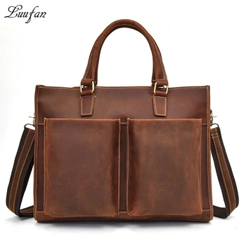 Men's vintage genuine leather Briefcase Fit 14" Laptop Cow leather business bag A4 work tote bag crazy horse leather handbag
Men's vintage genuine leather Briefcase Fit 14" Laptop Cow leather business bag A4 work tote bag crazy horse leather handbag