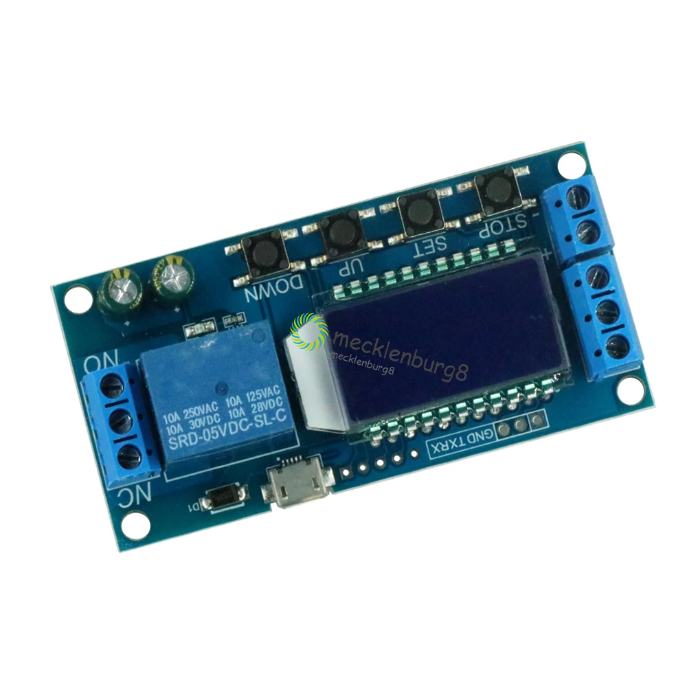 Delay time Micro USB 6-30V relays Switch synchronization module Control cycles timer LCD display Display intelligent Time contro
Delay time Micro USB 6-30V relays Switch synchronization module Control cycles timer LCD display Display intelligent Time contro