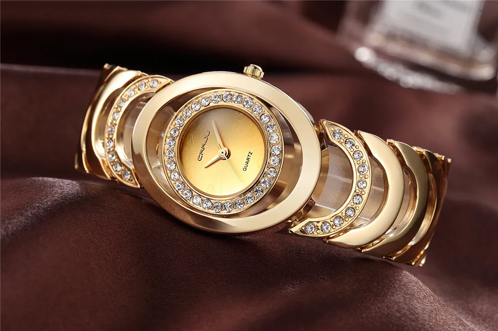 Золотые часы для женщин роскошный брендовый браслет Дамские Кварцевые подарки