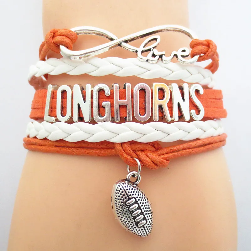 SANDEI Jewelry Infinity Love Longhorns Football Bracelet Texas Sport Team friendship Bracelets B09093
SANDEI Jewelry Infinity Love Longhorns Football Bracelet Texas Sport Team friendship Bracelets B09093