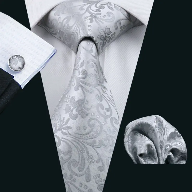 LS-1169 Barry.Wang Mens Tie Gray Floral 100% Silk Jacquard Woven Gravata Tie Hanky Cufflinks Set For Men Formal Wedding Party
LS-1169 Barry.Wang Mens Tie Gray Floral 100% Silk Jacquard Woven Gravata Tie Hanky Cufflinks Set For Men Formal Wedding Party