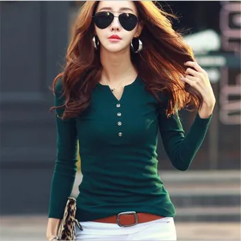 Korean version of temperament ladies 2019 spring new charm woman cotton V-neck long-sleeved T-shirt women's shirt
Korean version of temperament ladies 2019 spring new charm woman cotton V-neck long-sleeved T-shirt women's shirt