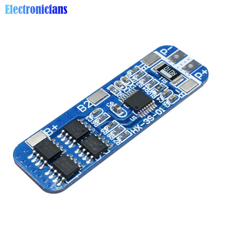 3S 10A 12V Lithium Battery Charger Protection Board Module for 3pcs 18650 Li-ion Cell BMS Overcurrent Short Circuit Protection
3S 10A 12V Lithium Battery Charger Protection Board Module for 3pcs 18650 Li-ion Cell BMS Overcurrent Short Circuit Protection