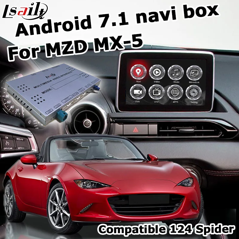 Android GPS navigation box for new Mazda MX-5 FIAT 124 spider with wireless Carplay youtube video interface box waze yandex
Android GPS navigation box for new Mazda MX-5 FIAT 124 spider with wireless Carplay youtube video interface box waze yandex