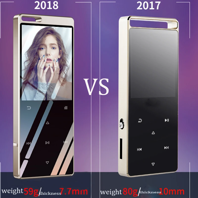 2018 обновленный спортивный MP3-плеер с Bluetooth 1 8 дюймовый TFT экран HiFi 16 ГБ MP3