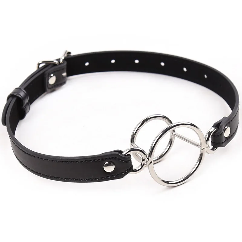 Sex Open Mouth Gag Ball Flirting BDSM Slave PU Leather Bondage Restraints Gag Fetish Women Erotic Sex Accessories For Adults