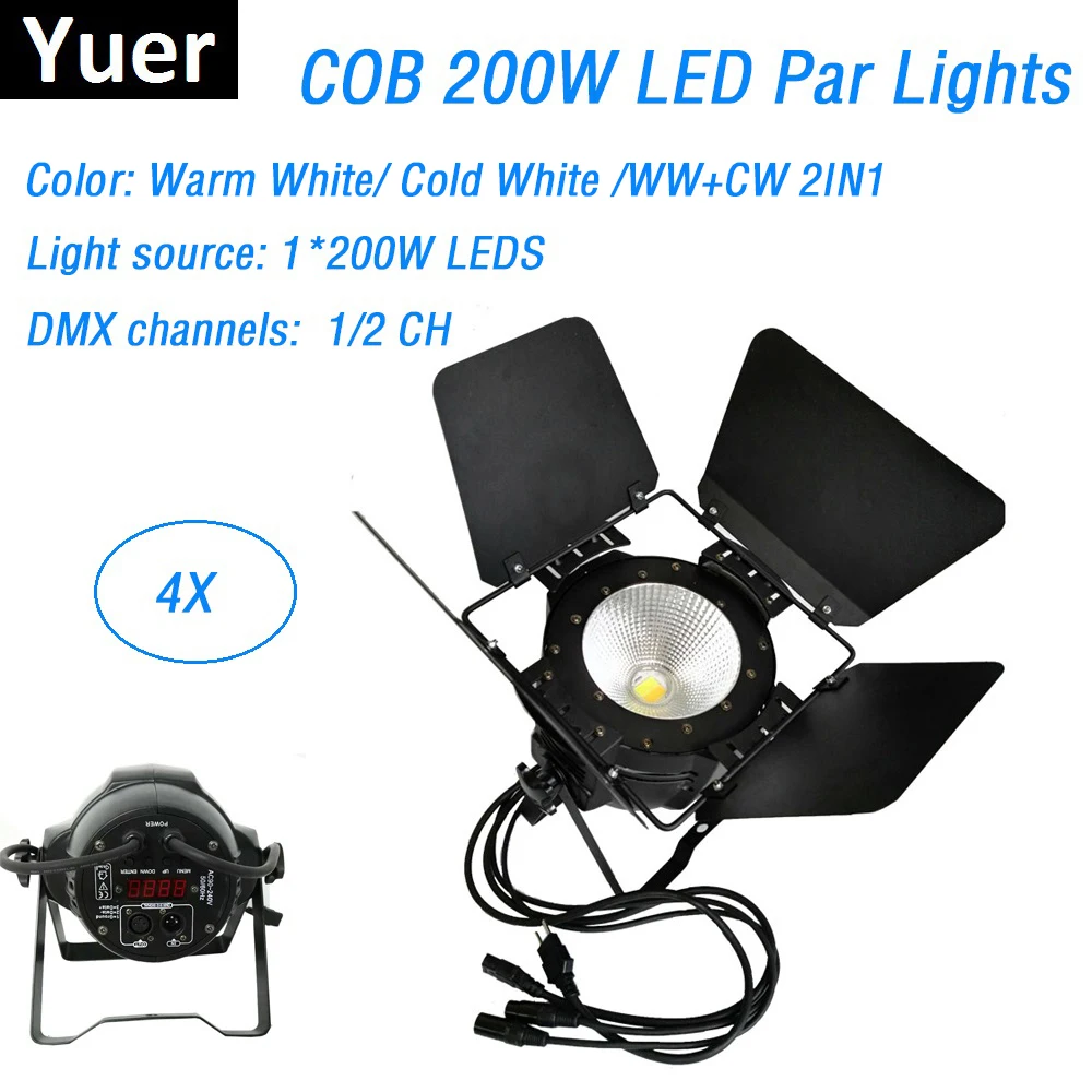 4Pcs/Lot COB Par Light 200W Warm White / Colod White LED Stage Par Light With DMX512 Perfect For Disco DJ Projector Party
4Pcs/Lot COB Par Light 200W Warm White / Colod White LED Stage Par Light With DMX512 Perfect For Disco DJ Projector Party