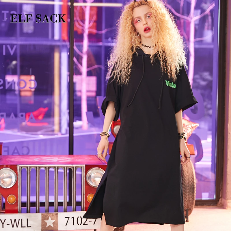 ELF SACK Ladies Summer Long Dresses Women Hooded Harajuku Oversize Worker Waisted Female Short Sleeve Printing Casual Dresses
ELF SACK Ladies Summer Long Dresses Women Hooded Harajuku Oversize Worker Waisted Female Short Sleeve Printing Casual Dresses