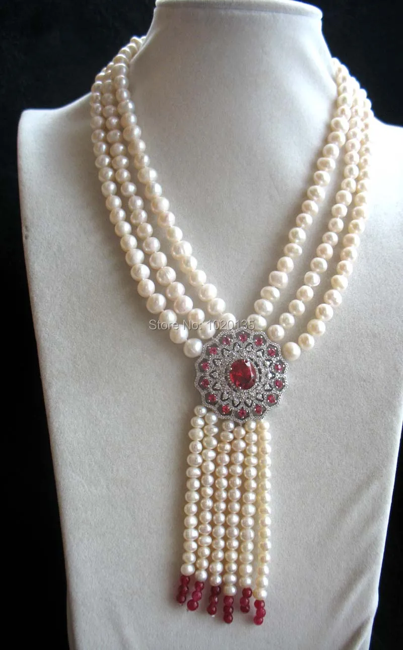 3rows freshwater pearl near round 7-8mm necklace 18inch FPPJ wholesale nature beads
3rows freshwater pearl near round 7-8mm necklace 18inch FPPJ wholesale nature beads