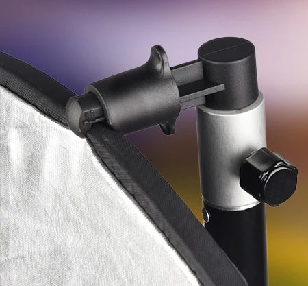 Silver Aluminum Mini Portable Studio Photography Background and Reflector Disc Holder Clip for Light Stand
Silver Aluminum Mini Portable Studio Photography Background and Reflector Disc Holder Clip for Light Stand
