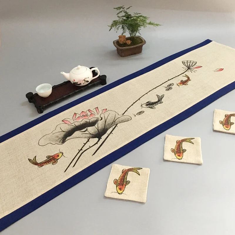 Hand Painting Fish Chinese Cotton Linen Table Runner Christmas Decorative Table Mat Xmas Tea Table Cloth Rectangular Coffee Pads
Hand Painting Fish Chinese Cotton Linen Table Runner Christmas Decorative Table Mat Xmas Tea Table Cloth Rectangular Coffee Pads