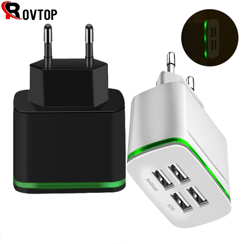 Rovtop USB Charger for iPhone Samsung Android 5V 4A 4-Ports 2-Ports Mobile Phone Universal Fast Charge LED Light Wall Adapter
Rovtop USB Charger for iPhone Samsung Android 5V 4A 4-Ports 2-Ports Mobile Phone Universal Fast Charge LED Light Wall Adapter