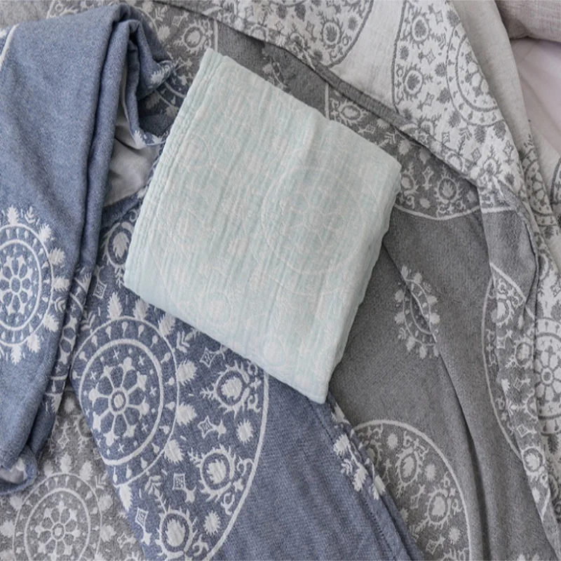 100% Cotton Muslin Blanket Bed Sofa Travel Breathable Chic Mandala Style Large Soft Throw Blanket Para Blanket
100% Cotton Muslin Blanket Bed Sofa Travel Breathable Chic Mandala Style Large Soft Throw Blanket Para Blanket