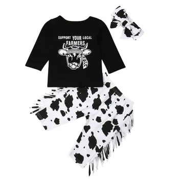 2019 Newborn Infant Baby Girl Clothes Cow Letter T Shirt+ Pants+ Headband Outfits Set
2019 Newborn Infant Baby Girl Clothes Cow Letter T Shirt+ Pants+ Headband Outfits Set