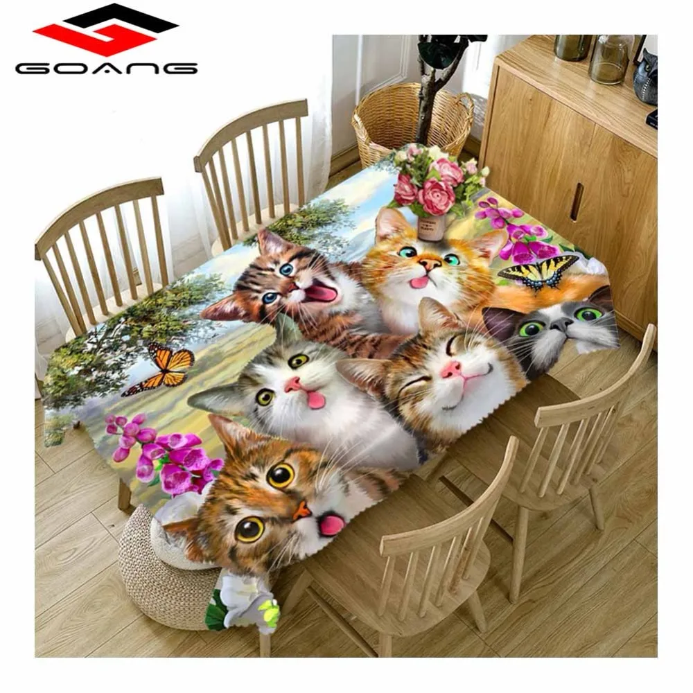 GOANG 3D tablecloth polyester rectangular table cover animal cute cat pattern dinner for family party home textiles customized
GOANG 3D tablecloth polyester rectangular table cover animal cute cat pattern dinner for family party home textiles customized